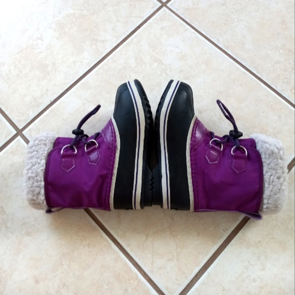 Sorel Children Yoot Pac Waterproof Nylon Boots Wild Iris/Dark Plum sz.13